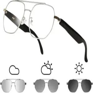 블루투스 5.4 편광판 리더 선글라스 포토크로믹 렌즈 터치 음성 제어 기능을 갖춘 Gudzws 스마트 글래스