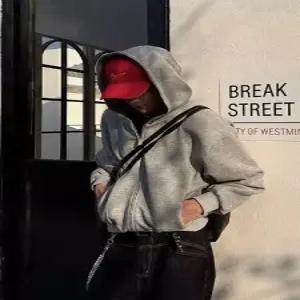 남친 그레이 빈티지 집업 가디건 숏 후드 봄가을 카디건 빳빳함 DUCHI3