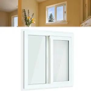 CroBlissful 24인치 x 소형 지하 창문 흰색 비닐 슬라이더 탈착식 욕실 홈 RV 차고용 단열 방음 유리로