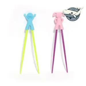 귀여운 캐릭터 젓가락 핑크 블루 실리콘 식사 bkx8+4zhH