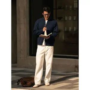 남친 니트 빈티지 가을 집업 스웨터 니들 더블 하이넥 카디건 올드머니 admr3