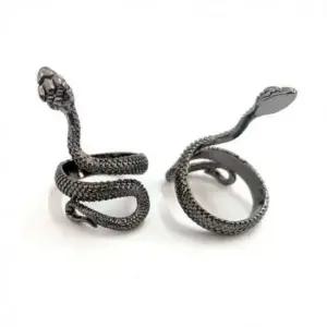 스네이크 블랙 길이조절가능 반지 길이조절반지 동물반지 돌고래 우정반지