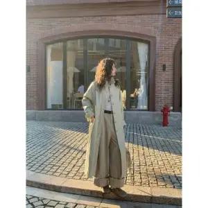 여사친 롱 가을 빈티지 트렌치 바바리 코트 가죽 칼라 admr3