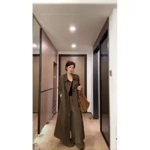 여사친 카키 하프 가을 트렌치 기장 코트 조추 멋스러운 admr3