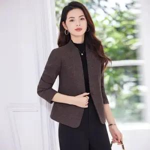 오피스룩 여사친 봄가을 상의 정장 코트 자켓 재킷 노카라 쇼트 admr3