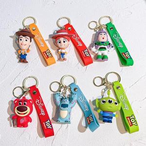 디즈니 1 또는 6세트 토이 스토리 키체인4 우디 제시 버즈 라이트이어 PVC 피규어 어린이 생일 케이크 가방