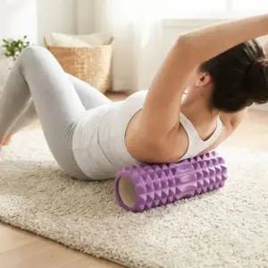 리빙휴바디라인지압돌기형마사지폼롤러퍼플