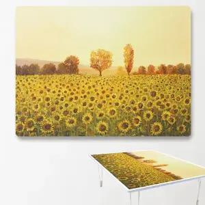 집들이선물추천 원룸 거실 그림 액자 겸용 접이식 좌식 테이블 06-황금해바라기밭