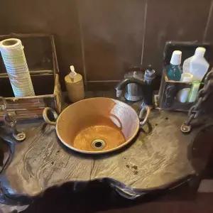 구리 세면대 빈티지 레트로 수제 농가 프랑스 호텔