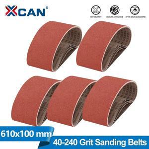 XCAN 5pcs 100x610mm 샌딩 벨트 406080100120150240 금속 연삭 연마용 그릿 샌더 도구