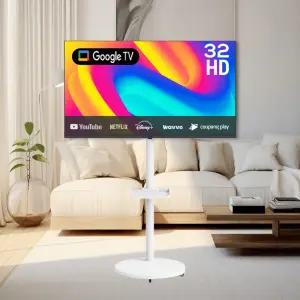 프리토스 32인치 구글 스마트TV + 삼탠바이미 무빙스탠드 세트 (블랙 & 화이트)