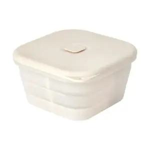 허그 실리콘 접이식 용기 900ml+칸막이_크림