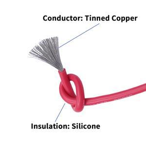 20M/50M 구리 와이어 슈퍼  실리콘 고무 30AWG-16AWG 내열   전자 코드 고온 케이블