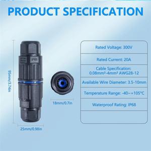 IP68 방수 조인트 와이어  연결 커넥터 2/3핀 납땜 불필요 LED 램프 배선 야외 터미널