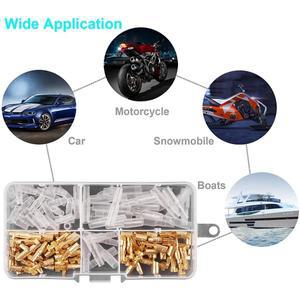 120pcs 도킹 터미널 여성과 남성 총알 커넥터 황금 황동 와이어  자동차 호환  절연 슬리브