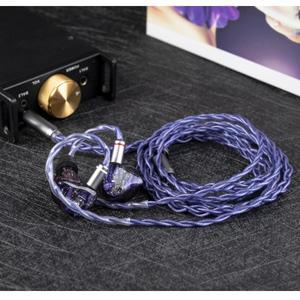 KBEAR 네온 iem 헤드폰 케이블 4 코어 고순도 OFC 쿼드 크로스 짠 구조 HiFi 3.5/4.4MM 밸런스드 교체 호환