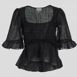 [가니] 블랙 크링클 블라우스 137646115