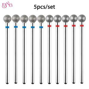 BNG 네일 드릴 비트 큐티클 클린 다이아몬드 볼 헤드 버 전문 죽은 스킨 매니큐어 도구 안전 제거 5 개세트