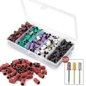 10050개 얼룩말 샌딩 밴드 기계 네일 드릴 비트 연마 80  150 240 그릿 매니큐어 젤 폴리쉬 리무버 교체 도