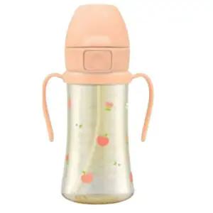 (정품) 그로미미 피치플라워 PPSU 원터치빨대컵 300ml 자기주도 유아물컵 어린이집물병