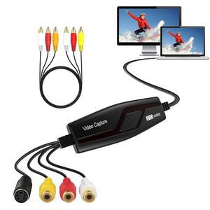 [미국배송] VHS-디지털 변환기 비디오 캡처 카드 장치 VHS VCR HI8 MINI DV-MAC 디지털 PC TV 테이프 플레이어 캠코더용 RCA-USB MAC WINDOWS VISTA 호환