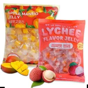 사탕류 헬로우그린 애플망고젤리 1kg+리치젤리 1kg(팩) 세트