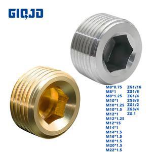황동 304 스테인레스 스틸 M12 가스 파이프 오일 M24X1 카운터싱크 BSP 플러그 엔드 피팅 육각 M10X1 M8 75