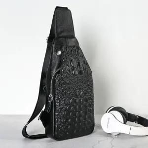 남자 패턴 가죽 슬링백 남성 여행 보조 크로스백 가죽슬링백 가죽힙색슬링백가방