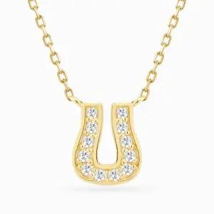 갤러리아 18K 말발굽 큐빅 목걸이