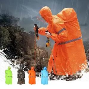 우비 반사광 넓은모자 방수 등산 레인코트 백팩