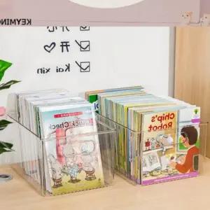 (타입 직각)좋은 투명 정리함 책바구니 아크릴 수납함