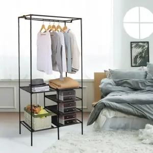 렉 조립식 행거 고정 드레스룸 헹거 2단 철제 오픈형