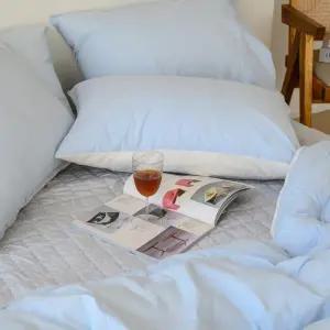 잠트리 침구 여기호텔 블루 Q 이불패드세트 차렵 (빌리/민트그레이) 극세사