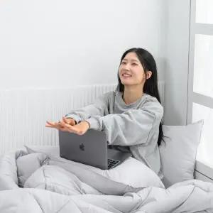 차렵 침구 이불베개세트 몽글몽글 피치가공 잠트리 그레이