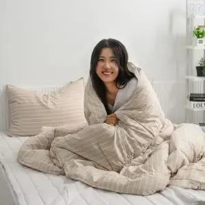 Q 스트라이프 침구 (브로이/베이지) 차렵 잠트리 이불패드세트 안티더스트 클래식 베