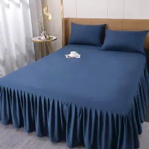 퍼플 이동식 덮개 침대스커트 연보라 프릴 수납정리함