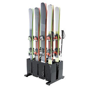 차고용 TOCRETOARE 스키 보관 랙, 8쌍의 헤비 듀티 스틸 프리스탠딩 스키 보관 정리함, 가정용 및 차고 보관용 실내 스키 홀더