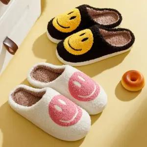 털슬리퍼 양털 겨울 층간소음방지 스마일실내화 거실화 털실내화
