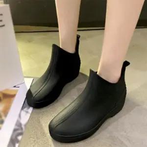 여성 깔끔한 슈즈 레인 앵클레인 부츠 무지 장마철 양말 디자인 부츠숏 방수 장화 숏