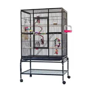 새장 바퀴달린 철제 날림장 앵무새집 달린 모란 대형 사육장 2층