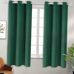 봉집형커튼 미드나잇 아일릿 암막커튼 2장 창문용 커텐 그린 세트