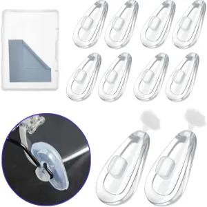 푸시인 기능이 있는 옴풀 안경 코 패드 5쌍의 부드러운 실리콘 에어 챔버 교체 키트 미끄럼 방지 조각/코