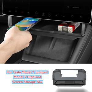호환 테슬라 모델 Y 주니퍼/모델3 하이랜드용 숨겨진 수납 트레이 중앙 제어 화면 밑 박스 액세서리