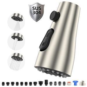 [미국배송] 히벤트 메탈 주방 수도꼭지용 스프레이 헤드 풀다운 15개 어댑터 포함 싱크대 노즐 모엔 아메리칸 스탠다드 델타 콜러 수도꼭지 브러시드 니켈과 호환되는 수도꼭지 교체