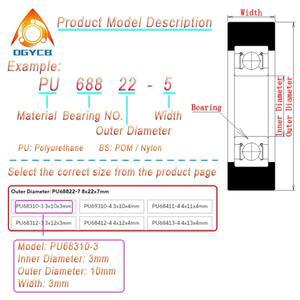 1pcs OD 22mm 저소음 PU 베어링 롤러 5x22x7 PU625227 폴리우레탄 풀리 5x22x7 도어 창 유리 스판 댐핑 휠