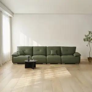 [우관제 갤러리] 가이아 6인 비건레더 가죽 모듈 소파 (스툴별매)