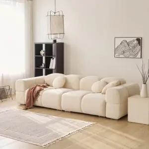 [우관제 갤러리] 버터 4인 플란넬 패브릭 모듈 소파