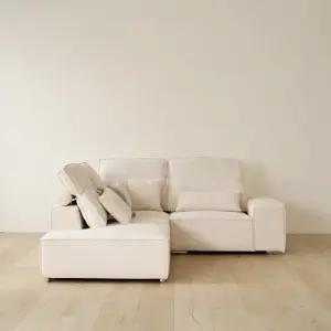 [우관제 갤러리] 제이미 3인 코너형 레노브 패브릭 모듈 소파 (스툴별매)