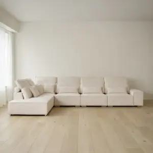 [우관제 갤러리] 제이미 6인 코너형 레노브 패브릭 모듈 소파 (스툴별매)