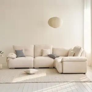 [우관제 갤러리] 다나 4인 코너형 레노브 패브릭 모듈 소파 (스툴별매)